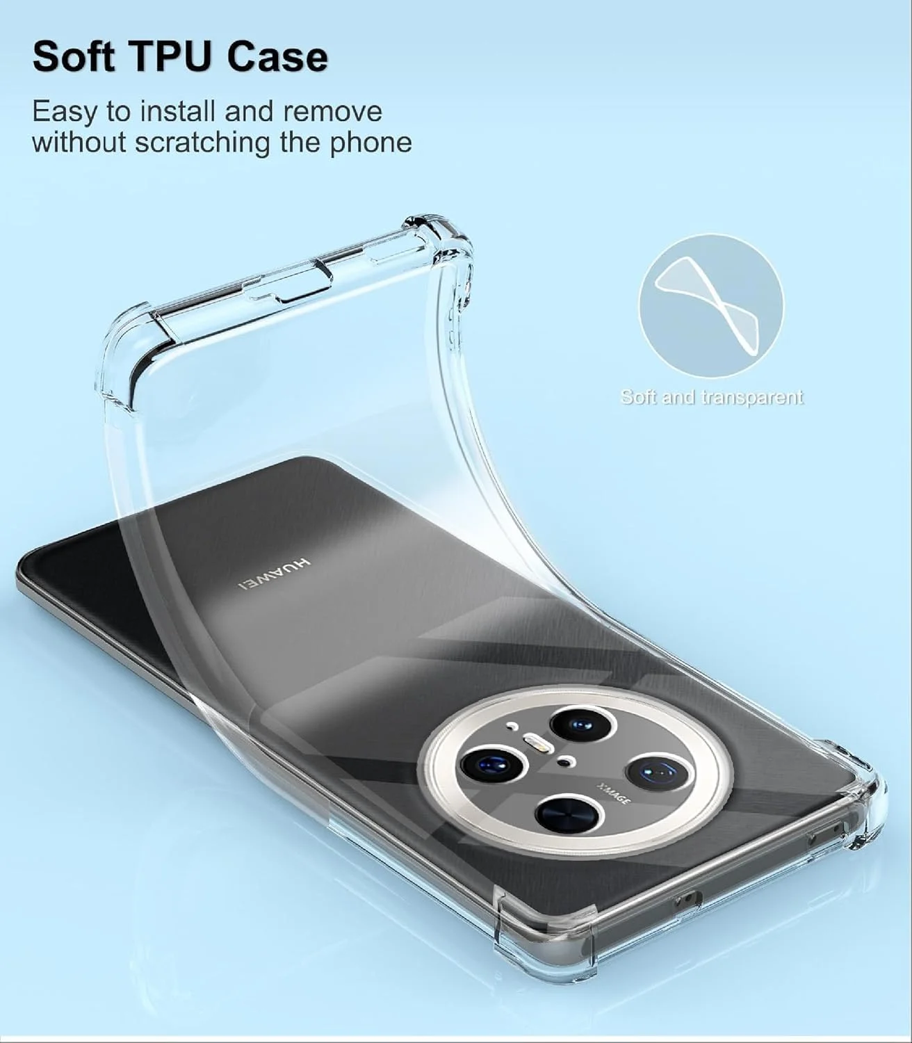 کاور شفاف ژله ای نرم سیلیکونی محافظ پشت گوشی Zubitech برای هوآوی میت 70 پرو / میت 70 پرو پلاس، ضد ضربه، گوشه های تقویت شده کاور شفاف ژله ای نرم سیلیکونی محافظ پشت گوشی Zubitech برای هوآوی میت 70 پرو / میت 70 پرو پلاس، ضد ضربه، گوشه های تقویت شده