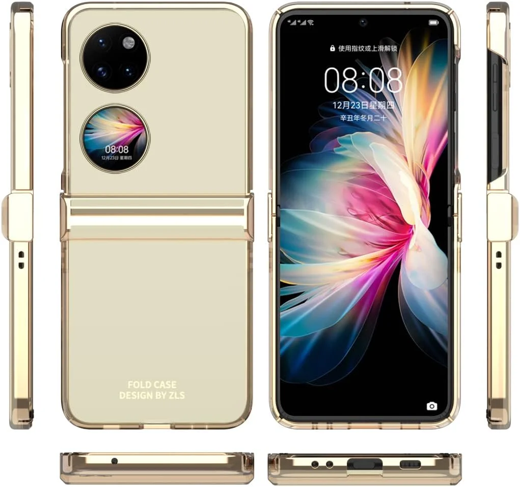 قاب محافظ گوشی هوآوی P50 Pocket، بامپر آبکاری شده باریک با محافظ لولا، کاور شفاف برای هوآوی P50 Pocket نقره ای قاب محافظ گوشی هوآوی P50 Pocket، بامپر آبکاری شده باریک با محافظ لولا، کاور شفاف برای هوآوی P50 Pocket نقره ای