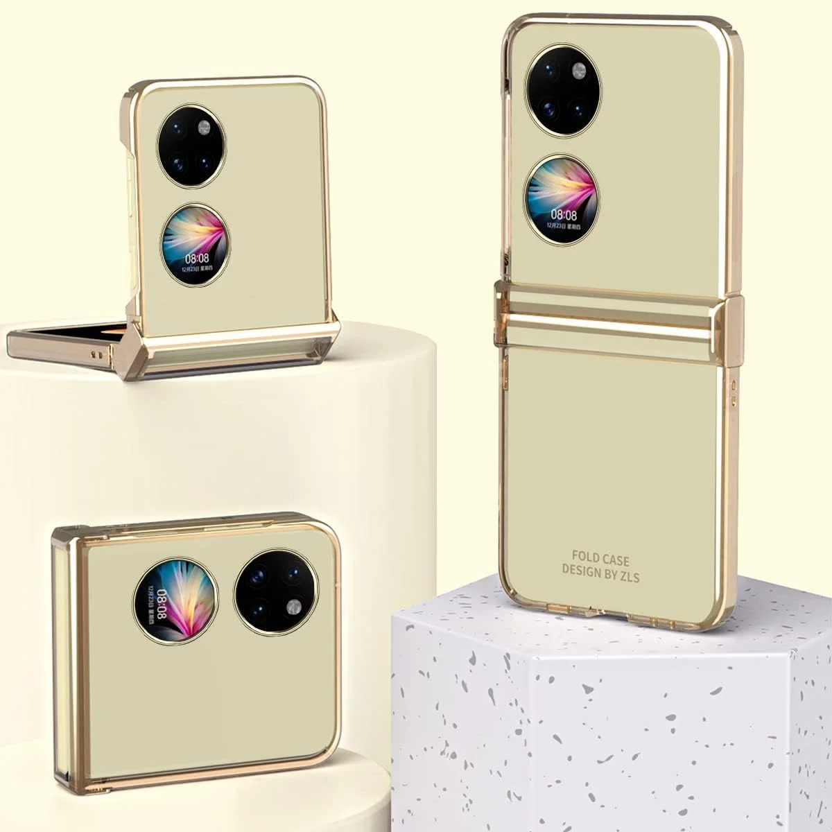 قاب محافظ گوشی هوآوی P50 Pocket، بامپر آبکاری شده باریک با محافظ لولا، کاور شفاف برای هوآوی P50 Pocket نقره ای قاب محافظ گوشی هوآوی P50 Pocket، بامپر آبکاری شده باریک با محافظ لولا، کاور شفاف برای هوآوی P50 Pocket نقره ای