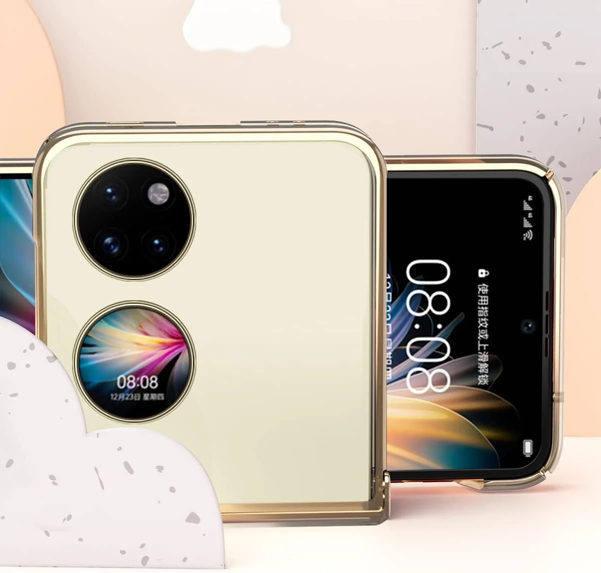 قاب محافظ گوشی هوآوی P50 Pocket، بامپر آبکاری شده باریک با محافظ لولا، کاور شفاف برای هوآوی P50 Pocket نقره ای قاب محافظ گوشی هوآوی P50 Pocket، بامپر آبکاری شده باریک با محافظ لولا، کاور شفاف برای هوآوی P50 Pocket نقره ای