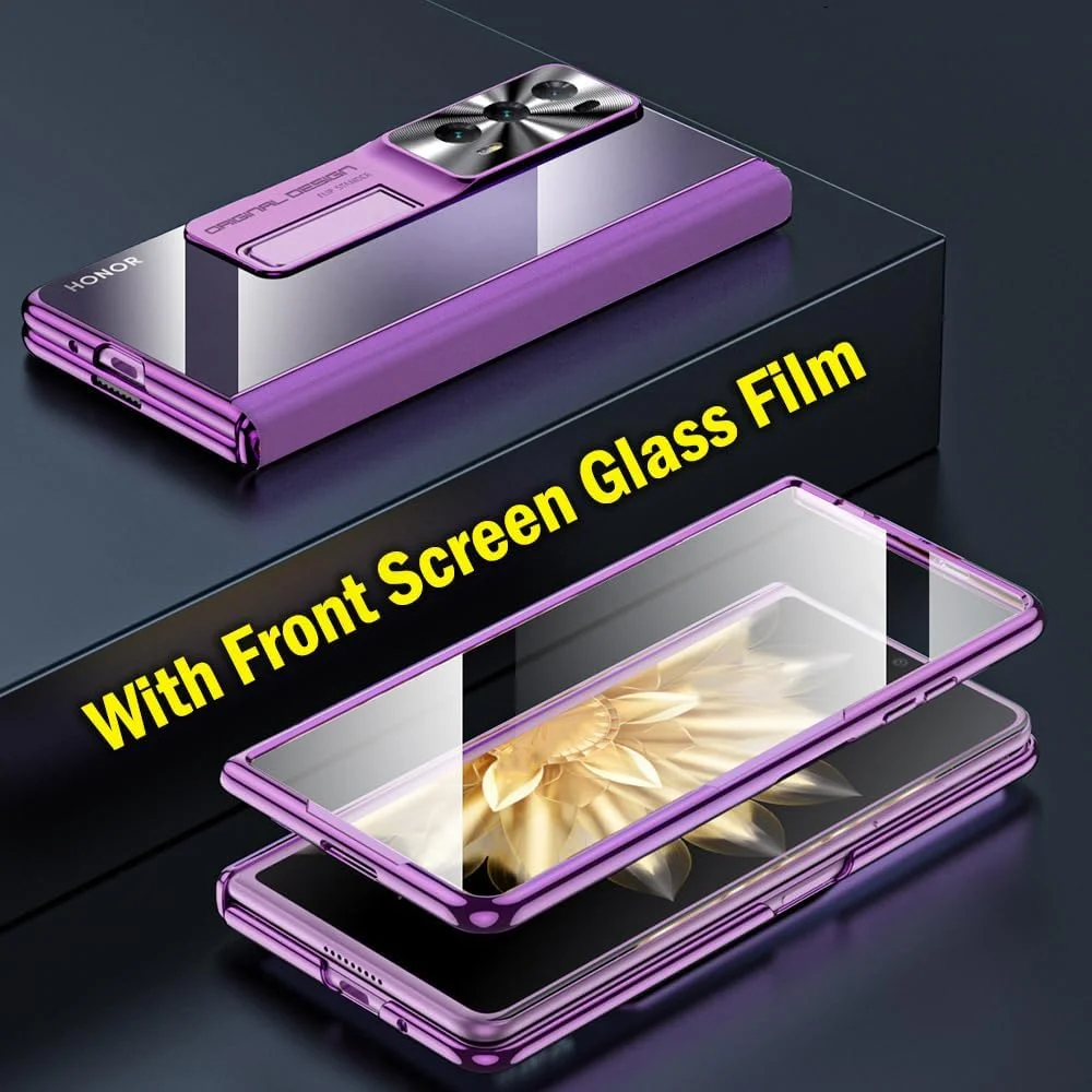 کاور محافظ گوشی آنر مجیک V2: کاور شیک و شفاف با روکش آبکاری شده و استند، محافظ لولا - ضد خش، کاور لوکس و زیبا برای آنر مجیک V2 2023 (مشکی) کاور محافظ گوشی آنر مجیک V2: کاور شیک و شفاف با روکش آبکاری شده و استند، محافظ لولا - ضد خش، کاور لوکس و زیبا برای آنر مجیک V2 2023 (مشکی)