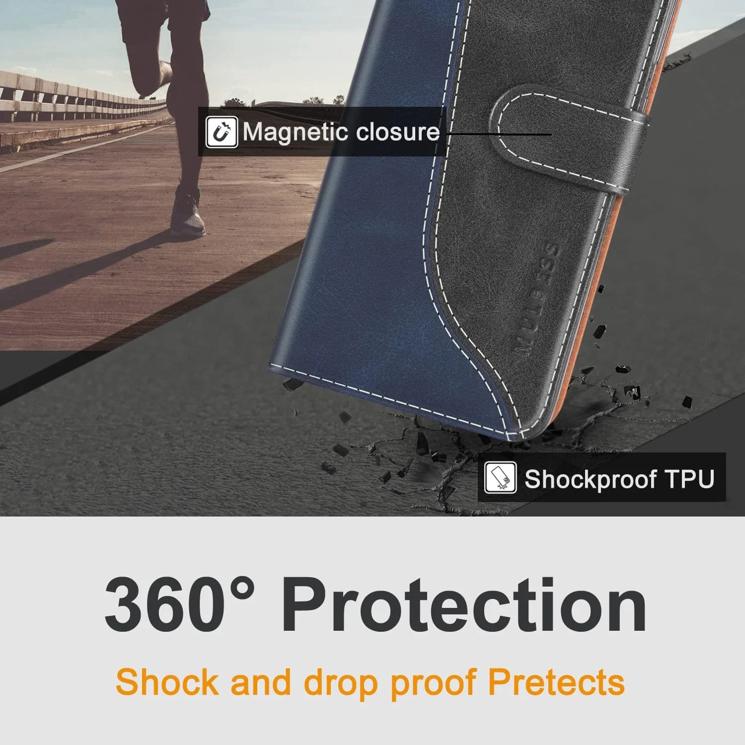 کیف پول چرمی تاشو شیک Mulbess برای گوشی Huawei P20 Lite، کاور گوشی Huawei P20 Lite، مشکی کیف پول چرمی تاشو شیک Mulbess برای گوشی Huawei P20 Lite، کاور گوشی Huawei P20 Lite، مشکی