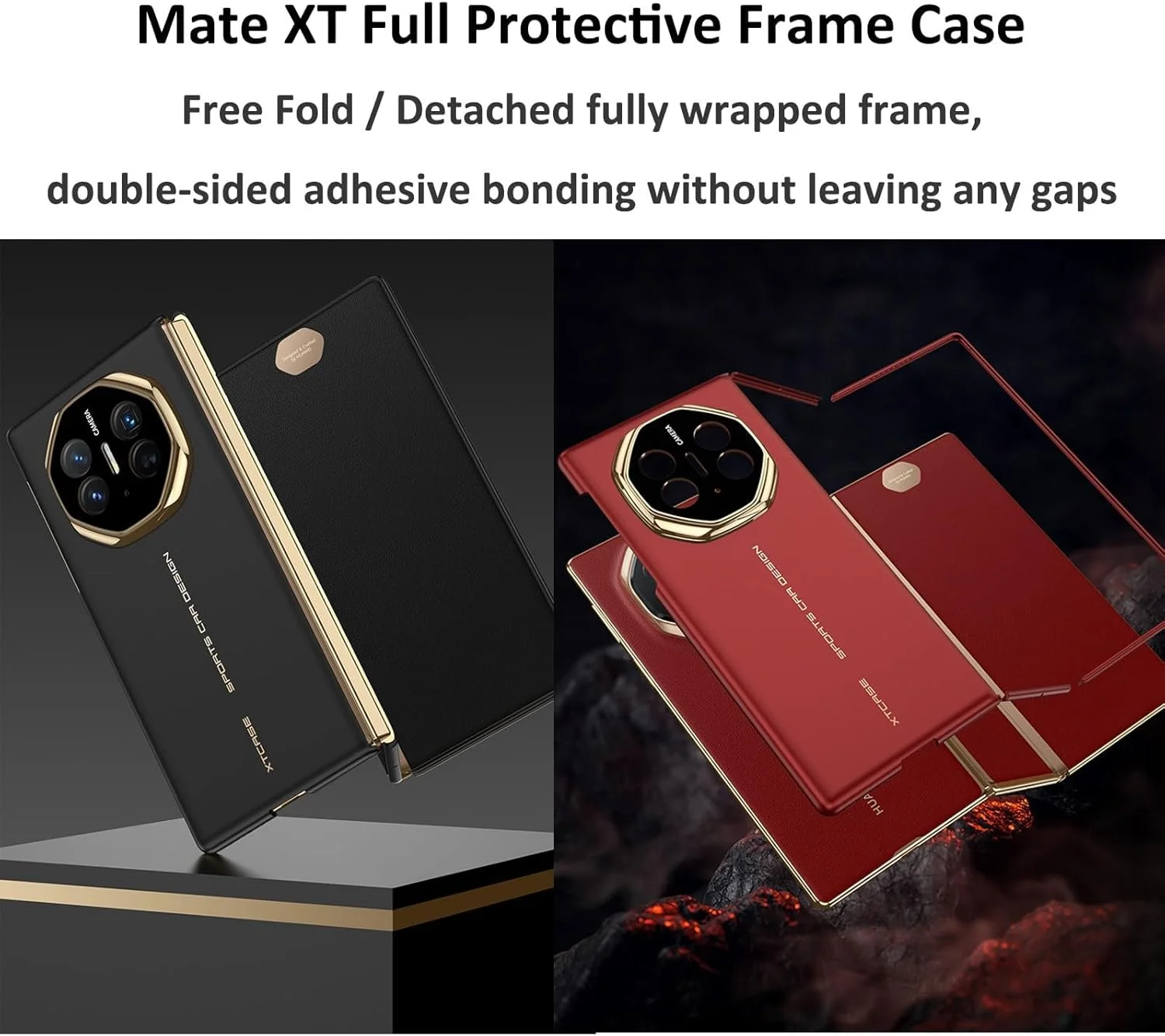 قاب محافظ مغناطیسی گوشی هوآوی Mate XT، فوق باریک، ضد ضربه، محافظ کامل، سازگار با شارژ بی‌سیم (قرمز)