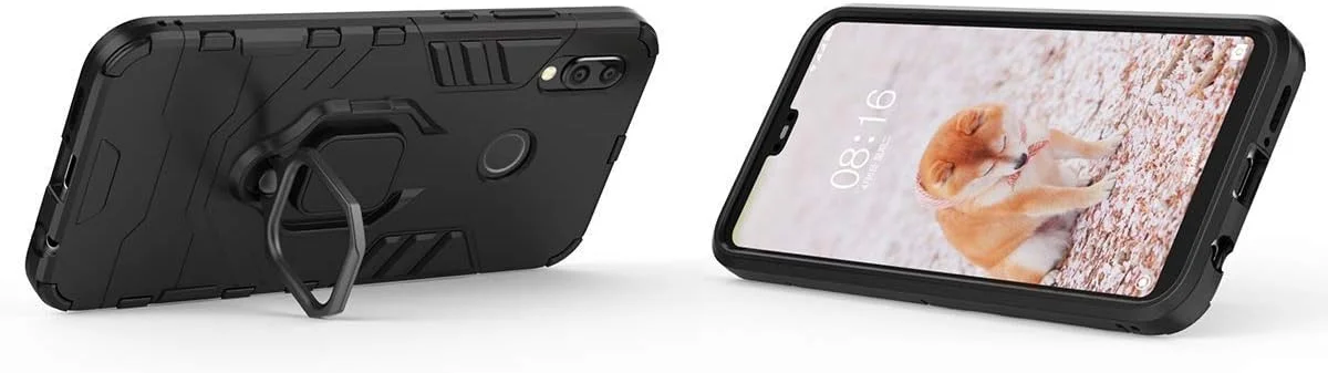 قاب محافظ دولایه مقاوم با حلقه فلزی و استند برای گوشی هوآوی P20 Lite و نوا 3e (مشکی) قاب محافظ دولایه مقاوم با حلقه فلزی و استند برای گوشی هوآوی P20 Lite و نوا 3e (مشکی)