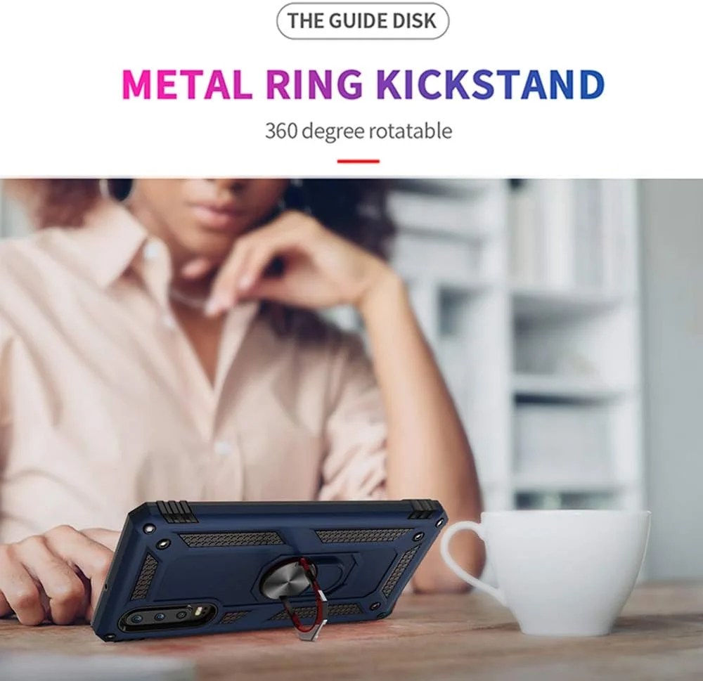 قاب گوشی هواوی P30 با محافظ صفحه نمایش شیشه ای حرارت دیده، حلقه استند، سیلیکونی بادوام، مقاوم در برابر ضربه، لوازم جانبی فلزی مغناطیسی، آبی قاب گوشی هواوی P30 با محافظ صفحه نمایش شیشه ای حرارت دیده، حلقه استند، سیلیکونی بادوام، مقاوم در برابر ضربه، لوازم جانبی فلزی مغناطیسی، آبی