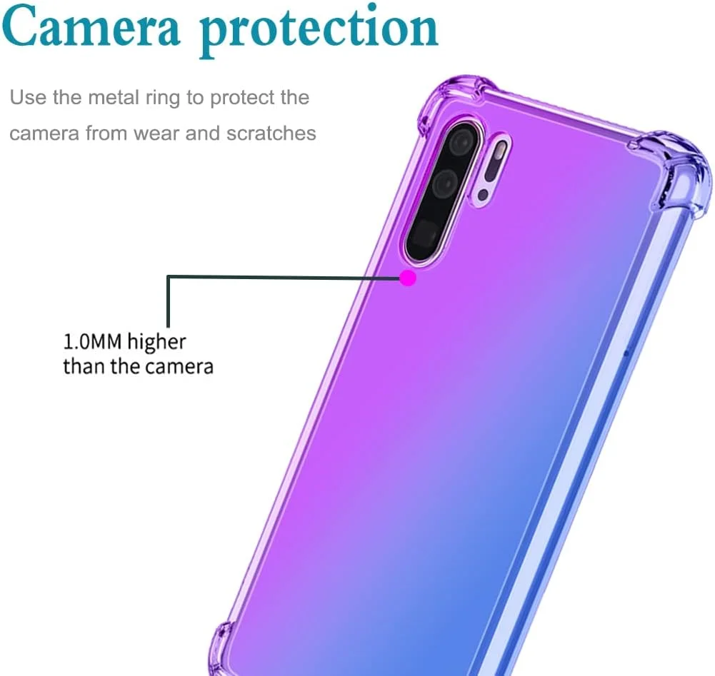 کاور محافظ گوشی هوآوی P30 پرو مدل VOG-L29 VOG-L04، کاور پشتی TPU نرم و انعطاف پذیر، باریک، ضد ضربه و شفاف با طرح گرادیانی زیبا برای هوآوی P30 پرو (بنفش/آبی) کاور محافظ گوشی هوآوی P30 پرو مدل VOG-L29 VOG-L04، کاور پشتی TPU نرم و انعطاف پذیر، باریک، ضد ضربه و شفاف با طرح گرادیانی زیبا برای هوآوی P30 پرو (بنفش/آبی)