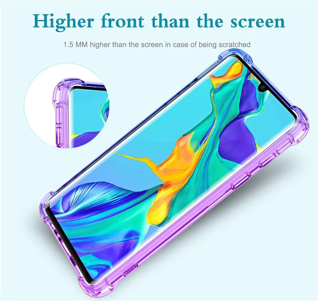 کاور محافظ گوشی هوآوی P30 پرو مدل VOG-L29 VOG-L04، کاور پشتی TPU نرم و انعطاف پذیر، باریک، ضد ضربه و شفاف با طرح گرادیانی زیبا برای هوآوی P30 پرو (بنفش/آبی) کاور محافظ گوشی هوآوی P30 پرو مدل VOG-L29 VOG-L04، کاور پشتی TPU نرم و انعطاف پذیر، باریک، ضد ضربه و شفاف با طرح گرادیانی زیبا برای هوآوی P30 پرو (بنفش/آبی)