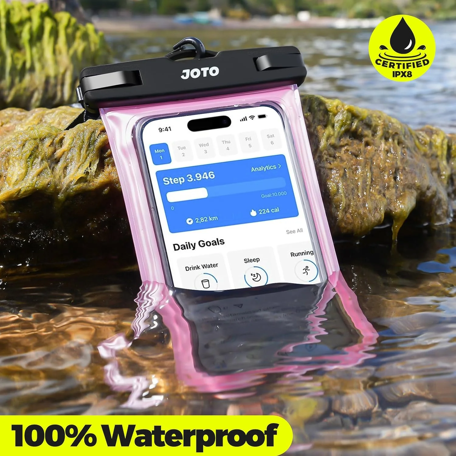 کیف ضد آب گوشی موبایل JOTO، مناسب برای آیفون 17 16 15 14 13 12 11 پرو مکس ایر مینی پلاس Xs XR X 8 7 6S، گلکسی S23 S22 S21 پلاس نوت، پیکسل تا 7 اینچ - صورتی شفاف کیف ضد آب گوشی موبایل JOTO، مناسب برای آیفون 17 16 15 14 13 12 11 پرو مکس ایر مینی پلاس Xs XR X 8 7 6S، گلکسی S23 S22 S21 پلاس نوت، پیکسل تا 7 اینچ - صورتی شفاف