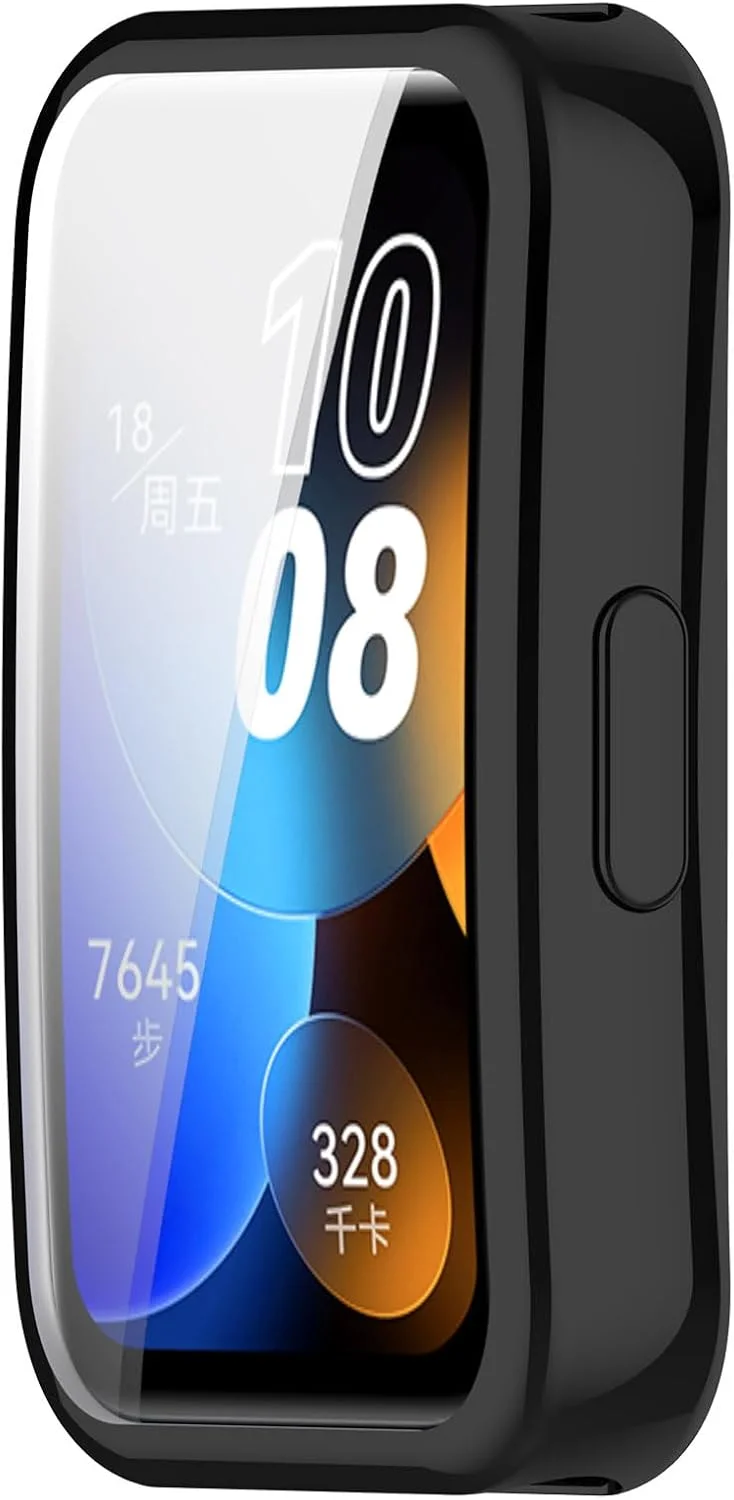 محافظ کامل بدنه دادو فول سازگار با ساعت هوشمند هوآوی بند 8 | بند 9، محافظ کامل TPU با پوشش صفحه نمایش TPU (مشکی)