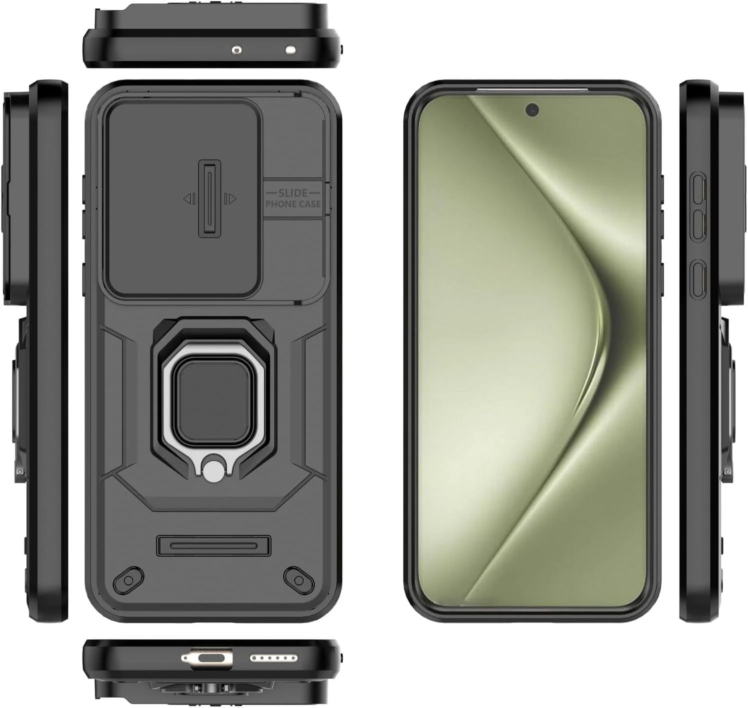 قاب محافظ گرآتری سازگار با هوآوی پورا 70 اولترا 6.8 اینچ، دارای پوشش کشویی دوربین، پایه فلزی 360 درجه، سازگار با هولدر مغناطیسی خودرو، کاور محافظ دو لایه ضد ضربه (مشکی) قاب محافظ گرآتری سازگار با هوآوی پورا 70 اولترا 6.8 اینچ، دارای پوشش کشویی دوربین، پایه فلزی 360 درجه، سازگار با هولدر مغناطیسی خودرو، کاور محافظ دو لایه ضد ضربه (مشکی)