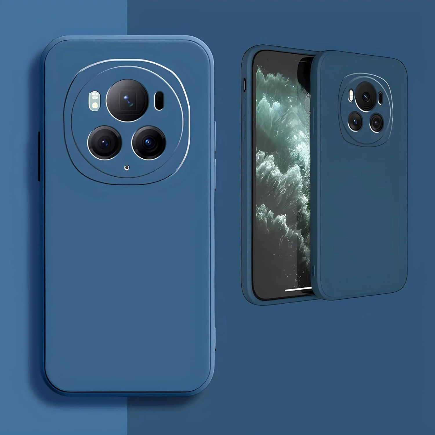 قاب محافظ گوشی آنر مجیک 6 پرو، قاب سیلیکونی ضد ضربه، کاور نازک و نرم و انعطاف پذیر مجیک 6 پرو 5G، با محافظت از دوربین، ضد اثر انگشت با حس لمس فوق العاده (آبی)