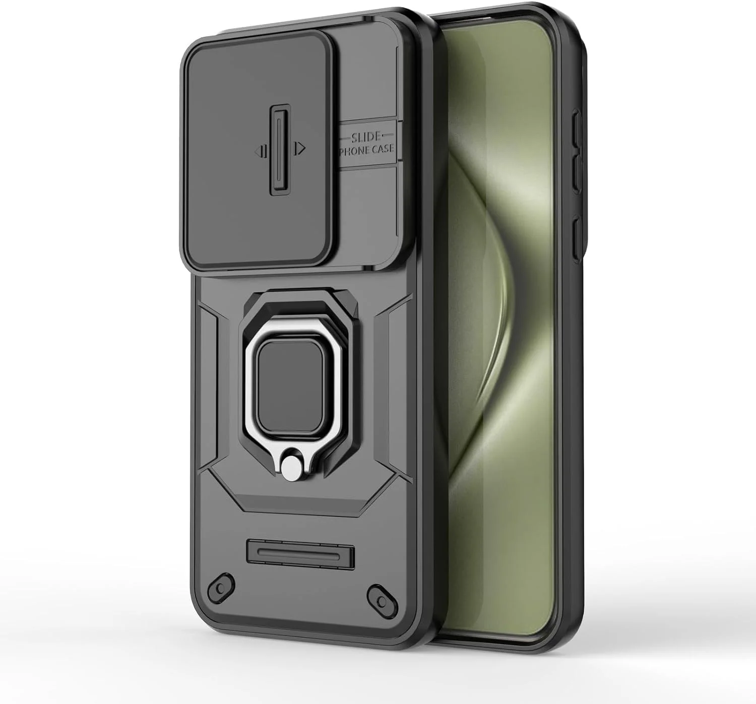 قاب محافظ گرآتری سازگار با هوآوی پورا 70 اولترا 6.8 اینچ، دارای پوشش کشویی دوربین، پایه فلزی 360 درجه، سازگار با هولدر مغناطیسی خودرو، کاور محافظ دو لایه ضد ضربه (مشکی) قاب محافظ گرآتری سازگار با هوآوی پورا 70 اولترا 6.8 اینچ، دارای پوشش کشویی دوربین، پایه فلزی 360 درجه، سازگار با هولدر مغناطیسی خودرو، کاور محافظ دو لایه ضد ضربه (مشکی)