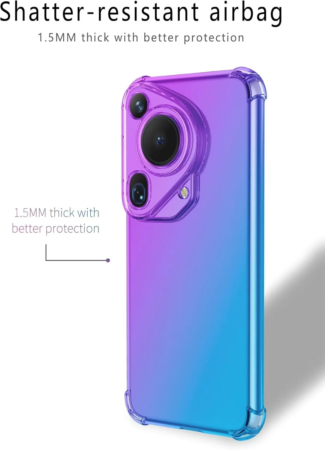 قاب گوشی موبایل تاپمی برای هوآوی Pura 70 Ultra / هوآوی P70 Ultra (6.8 اینچ)، کاور سیلیکونی TPU نرم با رنگ گرادیان شفاف - آبی بنفش قاب گوشی موبایل تاپمی برای هوآوی Pura 70 Ultra / هوآوی P70 Ultra (6.8 اینچ)، کاور سیلیکونی TPU نرم با رنگ گرادیان شفاف - آبی بنفش