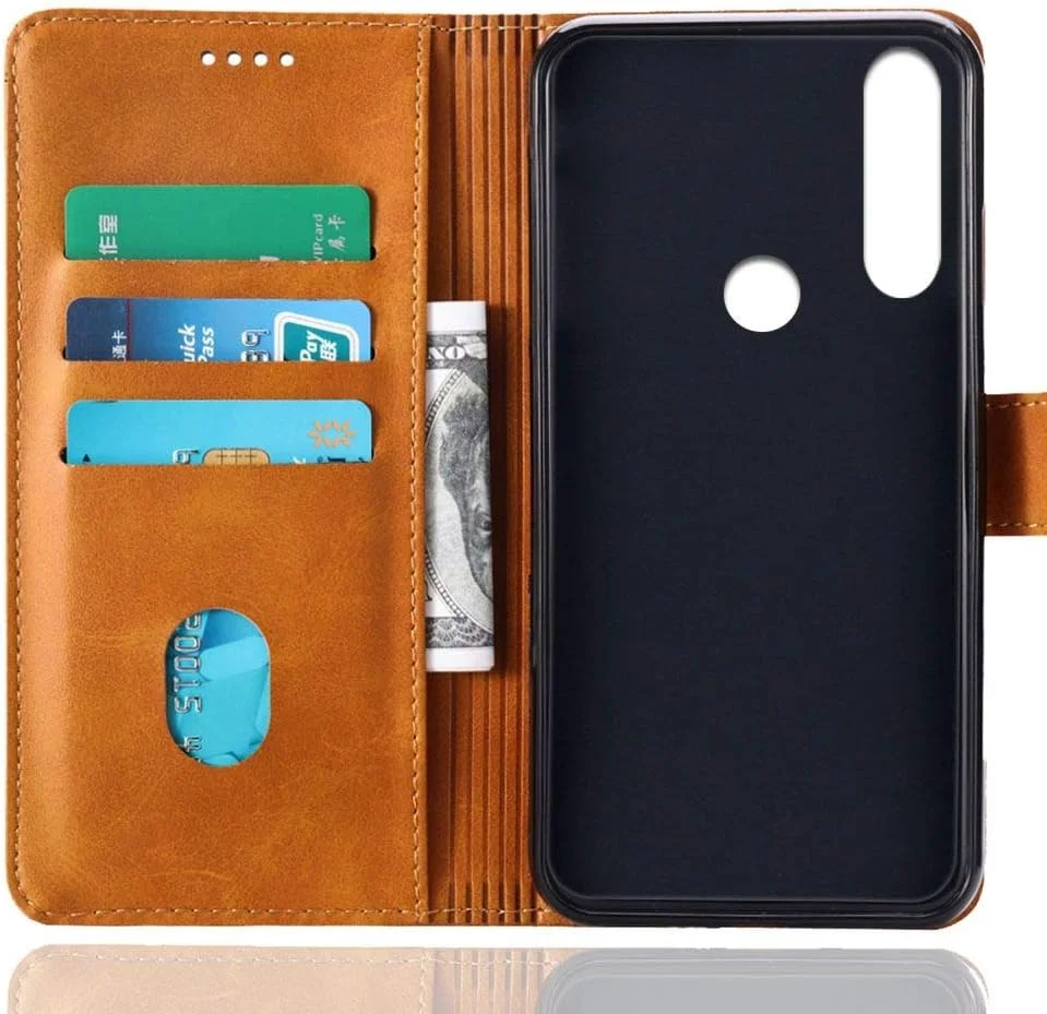 کیف محافظ گوشی هوآوی نوا 4، کیف پول چرمی تاشو با جای کارت، پایه نگهدارنده و بست مغناطیسی، روکش چرمی برای هوآوی نوا 4
