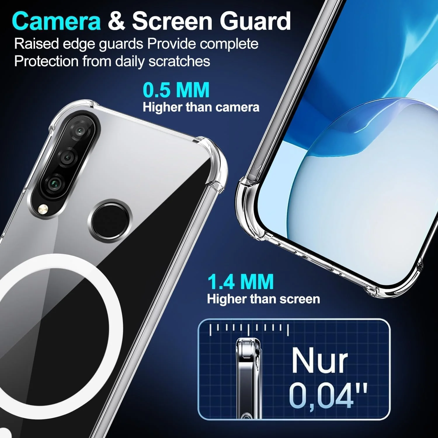 قاب گوشی مغناطیسی برای هوآوی P30 لایت، قاب محافظ ضد ضربه شفاف با سپر PC + TPU، قاب سیلیکونی نرم و باریک قاب گوشی مغناطیسی برای هوآوی P30 لایت، قاب محافظ ضد ضربه شفاف با سپر PC + TPU، قاب سیلیکونی نرم و باریک