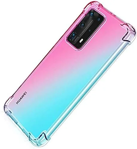 کاور شفاف کریستالی برای هوآوی P40 به همراه محافظ صفحه نمایش شیشه ای حرارت دیده 9D، ضد خش، ضد ضربه، محافظت در برابر سقوط، اکریلیک + کاور بامپر نرم TPU برای هوآوی P40