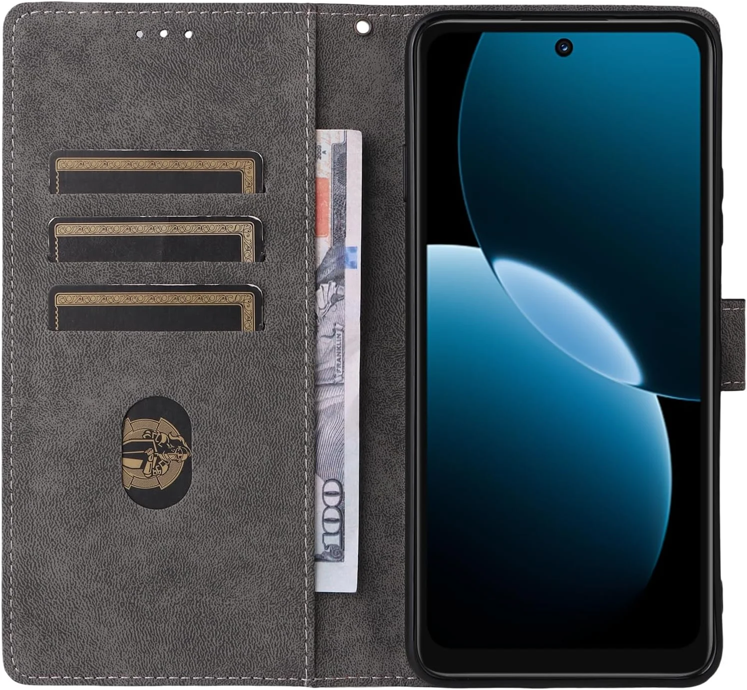 کیف پول OIATROE برای هوآوی نوا Y73 با [نگهدارنده کارت اعتباری] [مسدود کننده RFID]، جلد محافظ چرمی PU برای هوآوی نوا Y73 - آبی