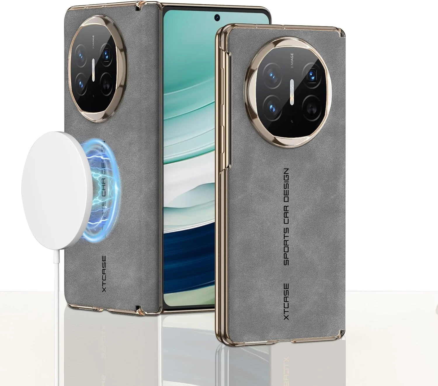 قاب محافظ چرمی نازک Gruattreay سازگار با هوآوی Mate X6، با محافظت از لولا، قاب تاشو با حلقه مغناطیسی مخفی برای هوآوی Mate X6 (خاکستری) قاب محافظ چرمی نازک Gruattreay سازگار با هوآوی Mate X6، با محافظت از لولا، قاب تاشو با حلقه مغناطیسی مخفی برای هوآوی Mate X6 (خاکستری)