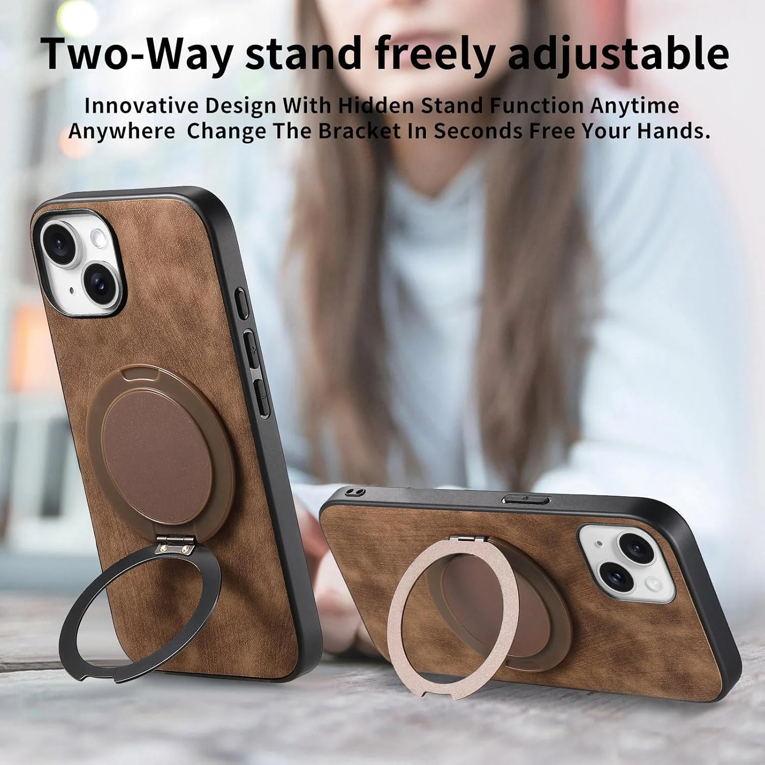 قاب محافظ سازگار با هوآوی نوا 9 SE، آهنربای داخلی [PC+TPU+PU] 3 در 1، استند دو طرفه، ضد ضربه، رنگ قهوه ای