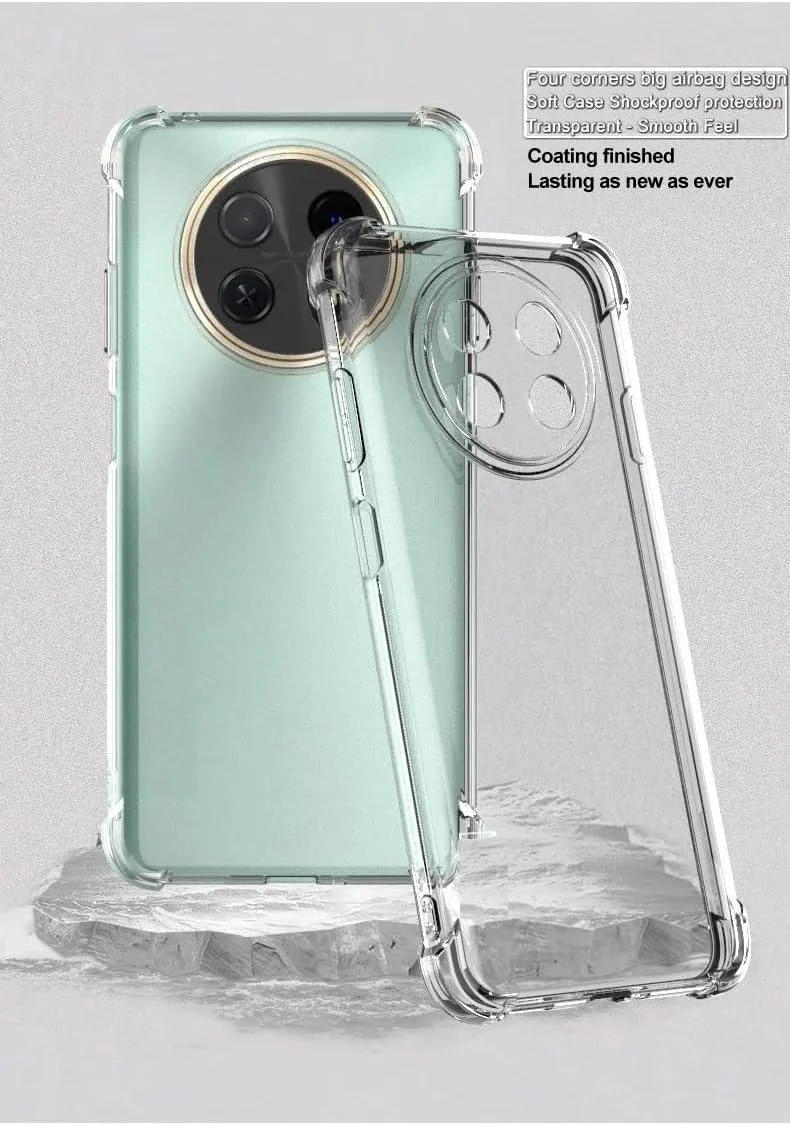 کاور محافظ شفاف نوا 12i هوآوی، فوق العاده نازک، کریستالی، پوشش پشتی محافظ، بامپر نرم و انعطاف پذیر، سیلیکونی ترکیبی [جذب شوک] برای نوا 12i 2024، شفاف