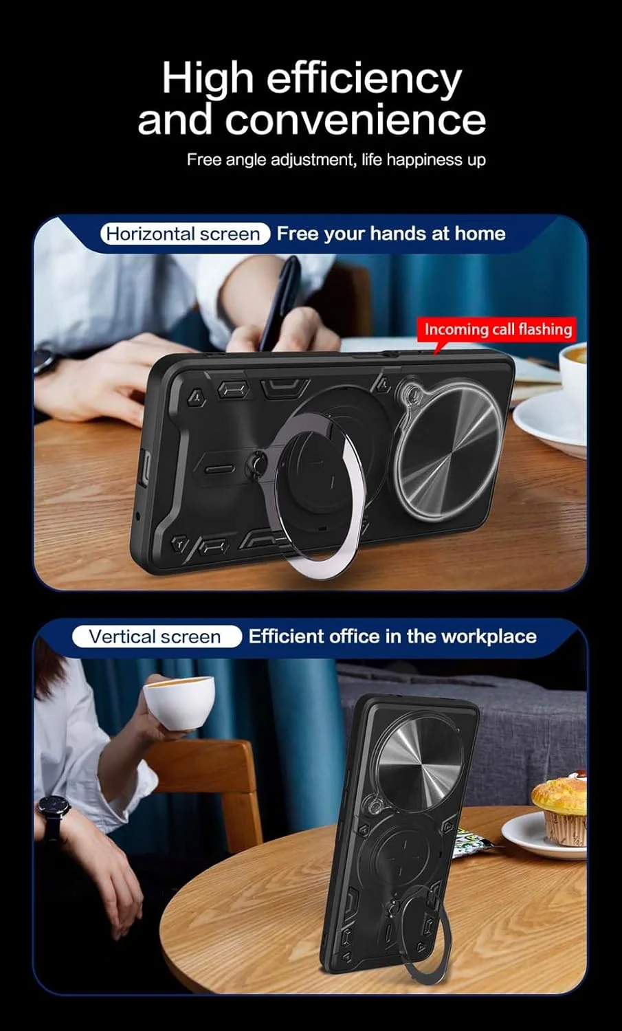 قاب محافظ گوشی هواوی آنر مجیک 6 لایت / مجیک 6 لایت مدل WBWONE، کاور TPU/PC ضد ضربه با حلقه نگهدارنده نامرئی و پوشش کشویی دوربین، رزگلد