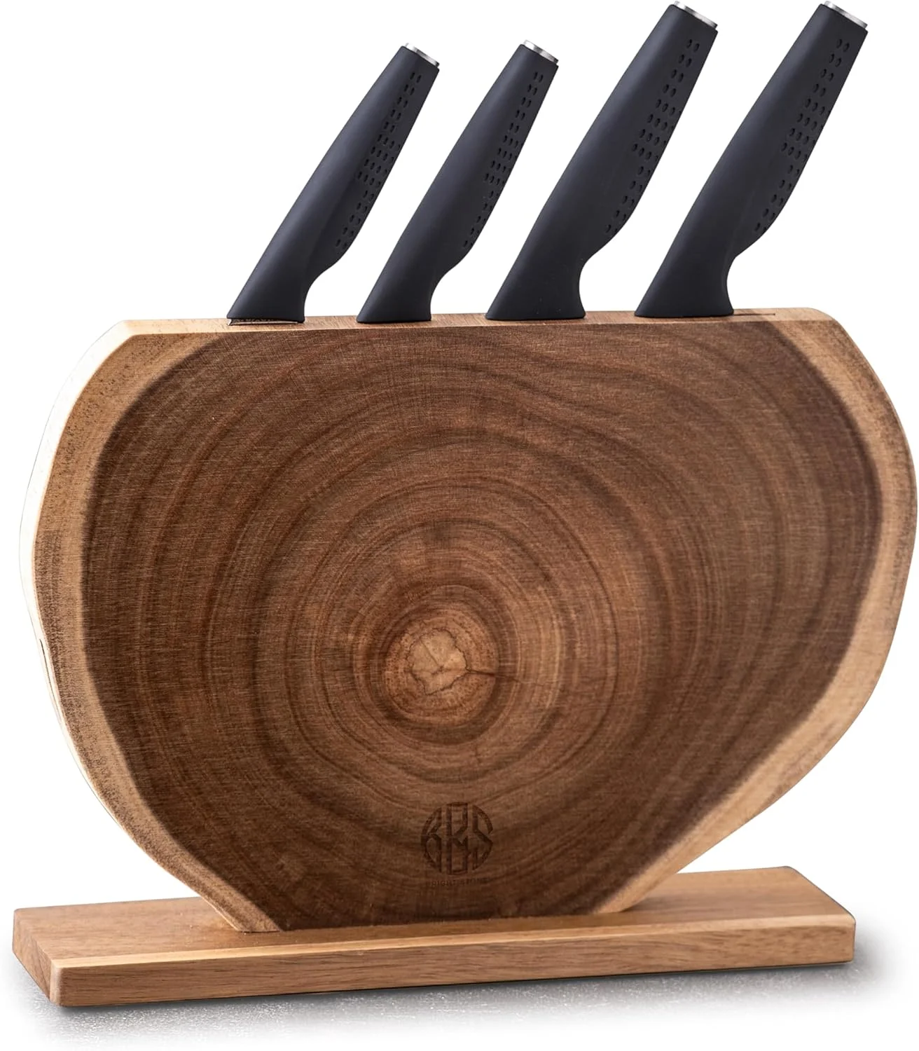 ست بلوک چوبی ممتاز B&S، پایه چوب اقاقیا طبیعی با 4 جای چاقو، نگهداری مدرن آشپزخانه، استاندارد LFGB اروپا، ZT0012