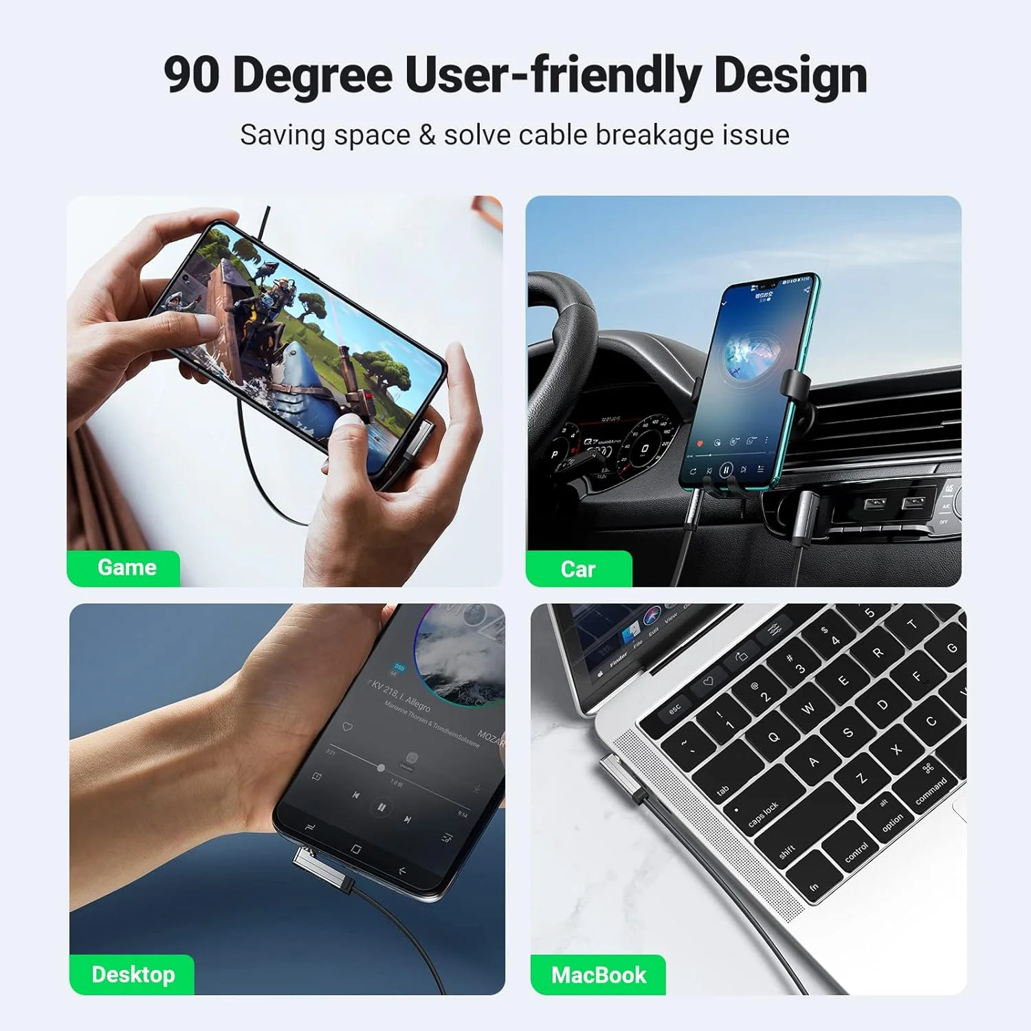 کابل صدا AUX نری به نری 3.5 میلی متری UGREEN با زاویه 90 درجه، سازگار با MacBook Pro 2021، iPhone، iPod، iPad، Mac Mini 2018، تلفن های هوشمند، تبلت ها، بلندگوها - طول 2 متر کابل صدا AUX نری به نری 3.5 میلی متری UGREEN با زاویه 90 درجه، سازگار با MacBook Pro 2021، iPhone، iPod، iPad، Mac Mini 2018، تلفن های هوشمند، تبلت ها، بلندگوها - طول 2 متر