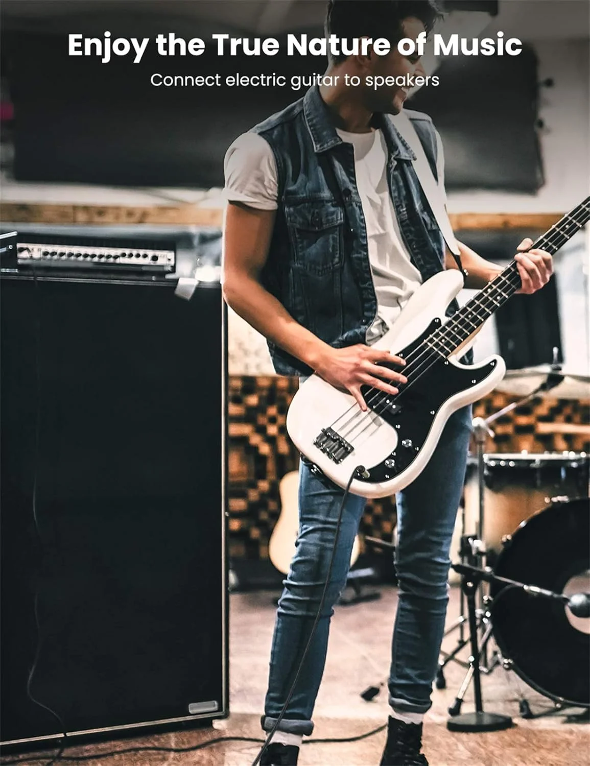 کابل گیتار صوتی UGREEN 6.35mm، کابل بلندگوی حرفه ای 1/4 اینچ به 1/4 اینچ با روکش نایلونی، کابل مونو 6.35mm ساز موسیقی برای گیتار الکتریک، پدال افکت، بیس، درام، آمپلی فایر و غیره (1 متری) کابل گیتار صوتی UGREEN 6.35mm، کابل بلندگوی حرفه ای 1/4 اینچ به 1/4 اینچ با روکش نایلونی، کابل مونو 6.35mm ساز موسیقی برای گیتار الکتریک، پدال افکت، بیس، درام، آمپلی فایر و غیره (1 متری)