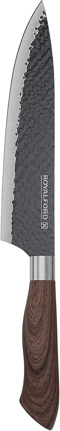 ست چاقوی آشپزخانه 6 تکه رویال فورد با پوشش نچسب، تیغه های استیل ضد زنگ فوق العاده کوتاه RF10462، دسته PP با کیفیت عالی با روکش چوب TPR، ست چند منظوره، چند رنگ