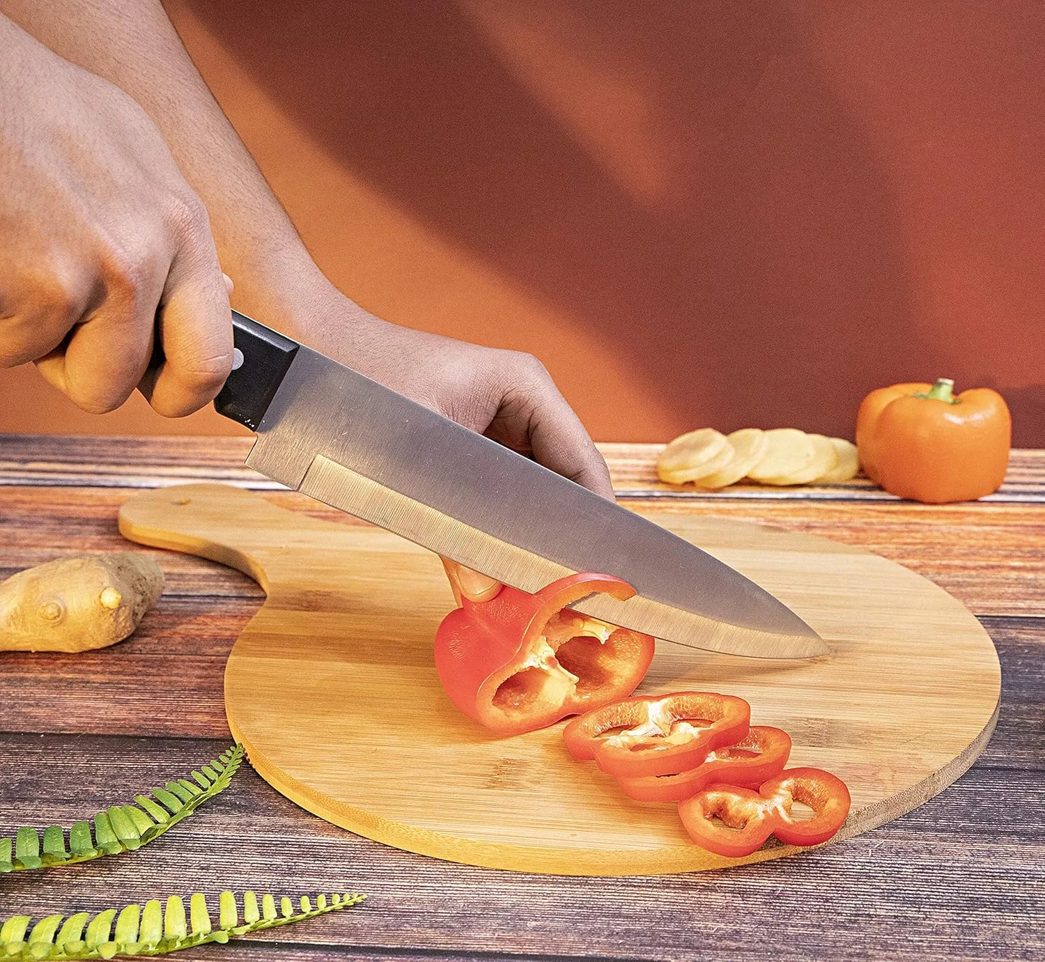 چاقوی کاربردی رویال فورد - چاقوی کوچک آشپزخانه چند منظوره - تیغه فولادی ضد زنگ بسیار تیز، 9 اینچ - چاقوی آشپزی با دسته ارگونومیک، چاقوی سرآشپز، مناسب برای خانه و رستوران