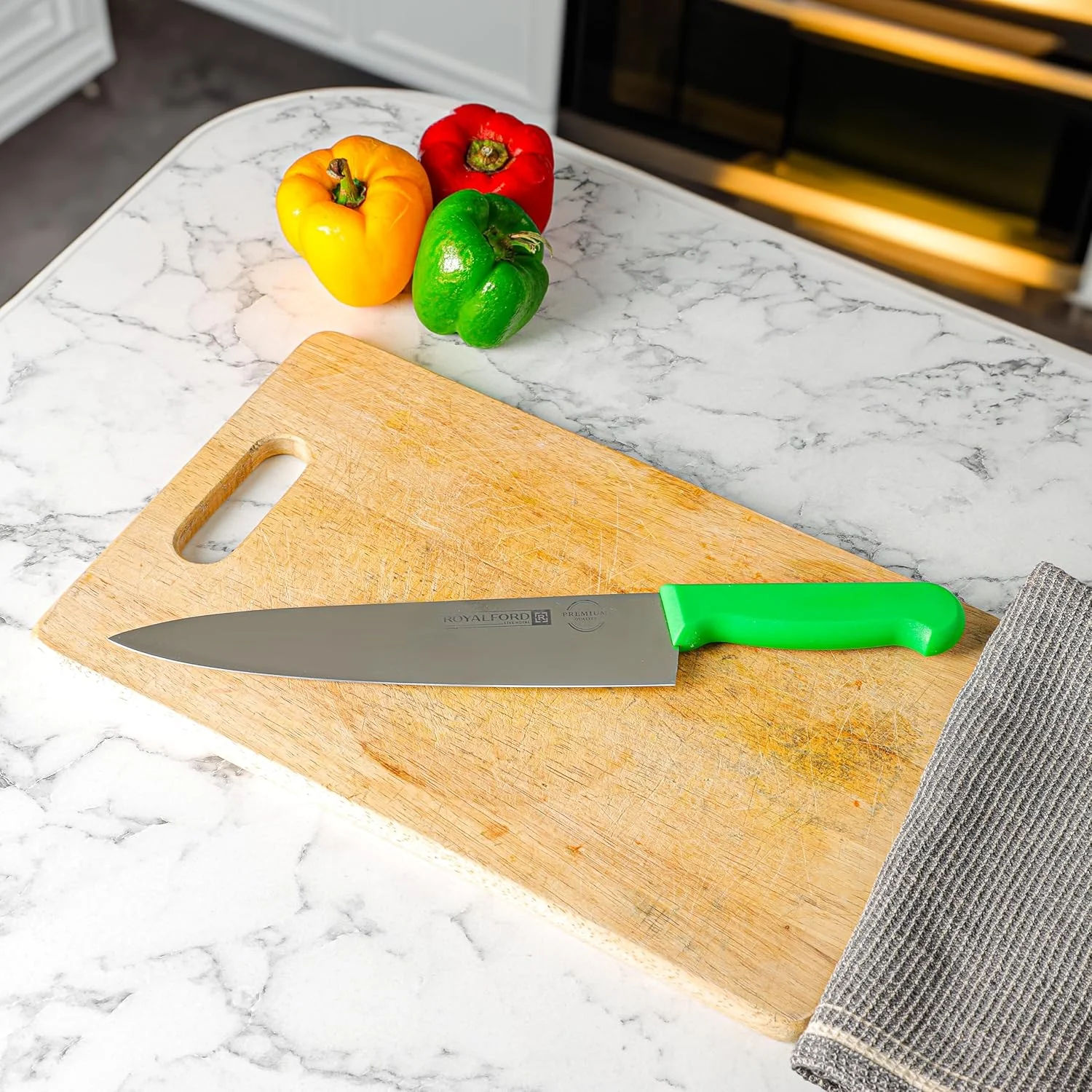 چاقوی سرآشپز رویال فورد 10 اینچی مدل RF12558، تیغه های فوق العاده تیز از جنس استیل ضد زنگ و دسته PP ضد زنگ، چاقوی آشپزخانه حرفه ای با دسته ارگونومیک، بهترین انتخاب برای آشپزخانه منزل، رستوران ها و فضای باز