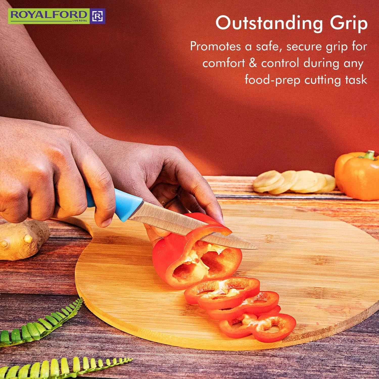 چاقوی کاربردی تیغه استیل رویال فورد (3 عددی) - تیغه های تیز فولاد ضد زنگ - چاقوهای آشپزی فوق العاده تیز، ایده آل برای برش و خرد کردن - بهترین هدیه آشپزخانه برای دوستداران آشپزی و سرآشپزها