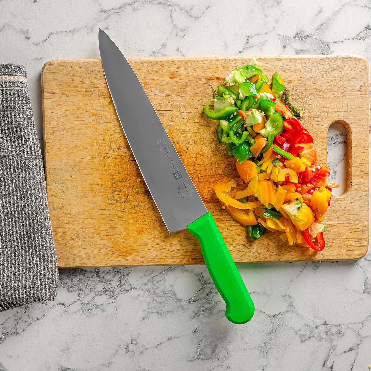 چاقوی سرآشپز رویال فورد 10 اینچی مدل RF12558، تیغه های فوق العاده تیز از جنس استیل ضد زنگ و دسته PP ضد زنگ، چاقوی آشپزخانه حرفه ای با دسته ارگونومیک، بهترین انتخاب برای آشپزخانه منزل، رستوران ها و فضای باز