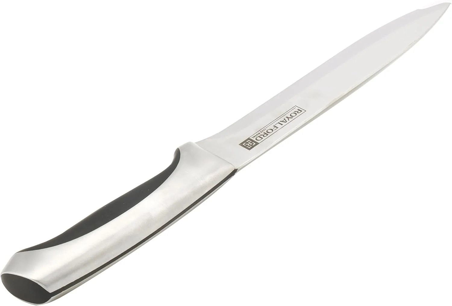 چاقوی کاربردی رویال فورد - چاقوی کوچک آشپزخانه چند منظوره - تیغه استیل ضد زنگ فوق العاده تیز، 8 اینچ - چاقوی آشپزی با دسته ارگونومیک، چاقوی سرآشپز، مناسب برای خانه و رستوران