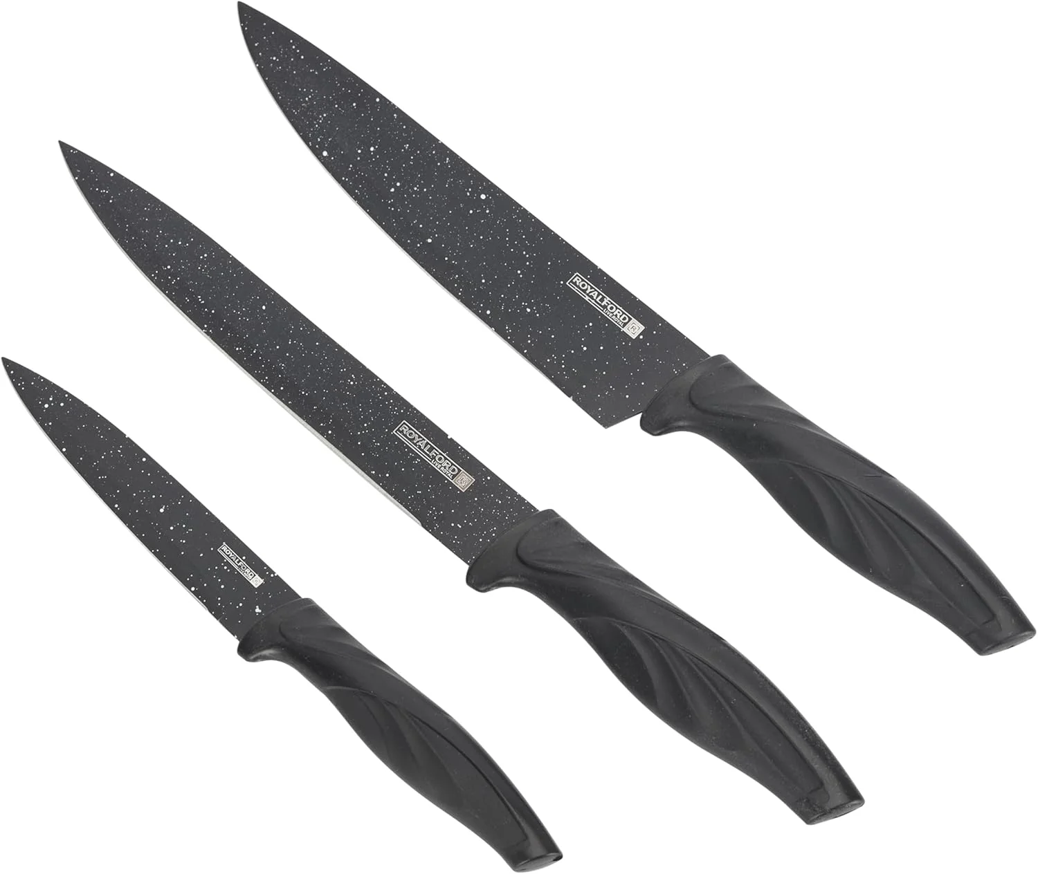 ست چاقوی 6 پارچه رویال فورد مدل RF12580، استیل ضد زنگ، تیز، حرفه ای، روکش نچسب، مناسب آشپزی، به همراه پوست کن، دسته مشکی ست چاقوی 6 پارچه رویال فورد مدل RF12580، استیل ضد زنگ، تیز، حرفه ای، روکش نچسب، مناسب آشپزی، به همراه پوست کن، دسته مشکی