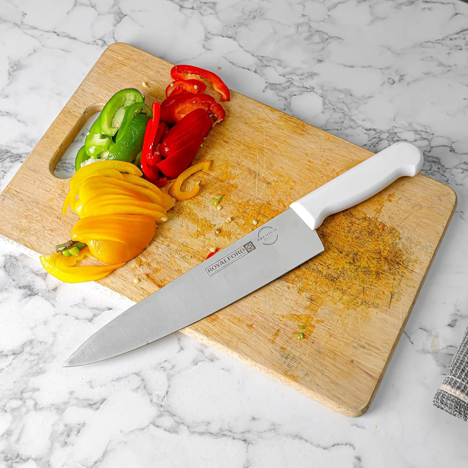 چاقوی سرآشپز رویال فورد 10 اینچی مدل RF12556، تیغه های فوق العاده تیز از جنس استیل ضد زنگ و دسته PP ضد زنگ، چاقوی آشپزخانه حرفه ای با دسته ارگونومیک، بهترین انتخاب برای آشپزخانه منزل، رستوران ها و فضای باز
