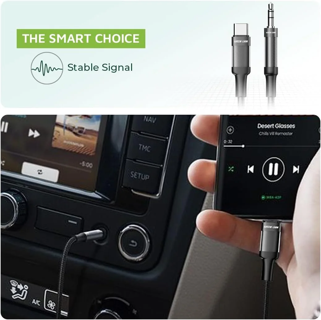 کابل تبدیل USB-C به AUX با روکش بافته شده گرین لاین، طول 1 متر، سیگنال پایدار، جنس بادوام، هسته مسی، طول عمر 10000 خمش، سازگاری گسترده، ایمن و قابل اعتماد - مشکی کابل تبدیل USB-C به AUX با روکش بافته شده گرین لاین، طول 1 متر، سیگنال پایدار، جنس بادوام، هسته مسی، طول عمر 10000 خمش، سازگاری گسترده، ایمن و قابل اعتماد - مشکی