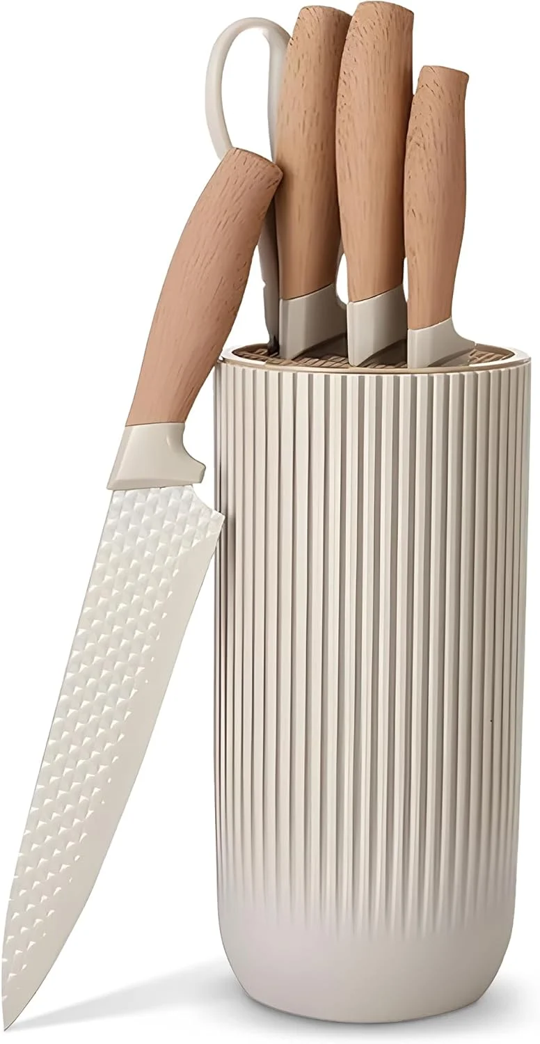 ست چاقوی آشپزخانه استیل ضد زنگ فوق العاده تیز | چاقوهای برش بادوام با پایه برای نگهداری آسان | کاربرد جهانی برای گوشت، ماهی، خانه و رستوران | مجموعه ضروری چاقوهای آشپز