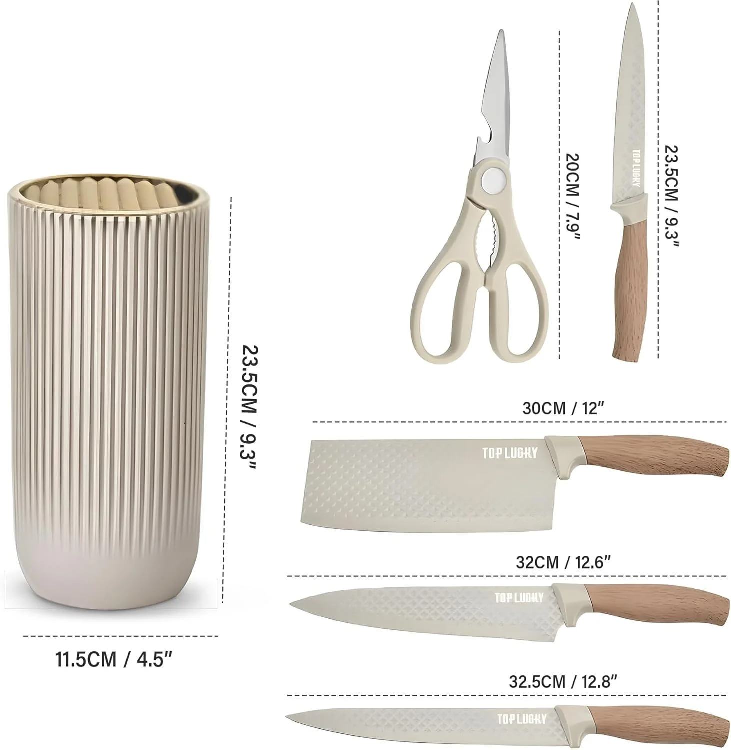 ست چاقوی آشپزخانه استیل ضد زنگ فوق العاده تیز | چاقوهای برش بادوام با پایه برای نگهداری آسان | کاربرد جهانی برای گوشت، ماهی، خانه و رستوران | مجموعه ضروری چاقوهای آشپز