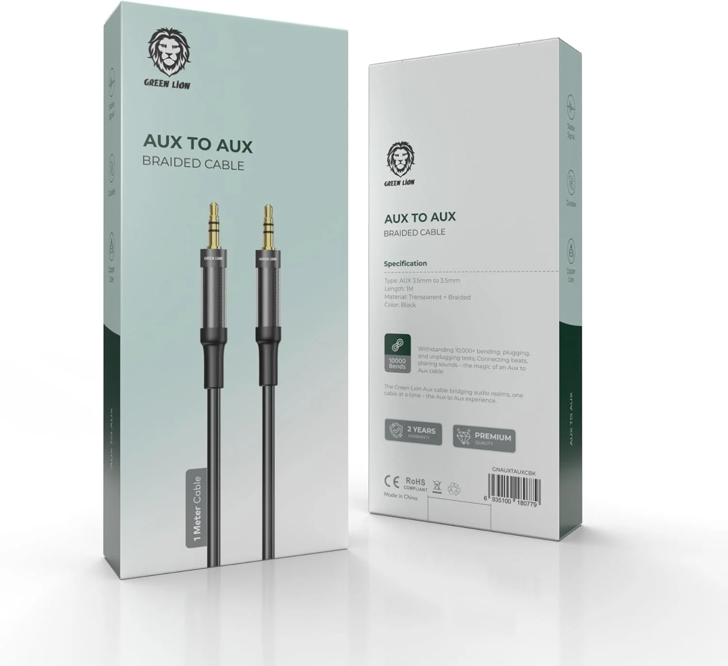 کابل AUX بافته شده 3.5 میلی متری به 3.5 میلی متری گرین لاین (1 متر) - مشکی - 1 متر - تصویر 2 کابل AUX بافته شده 3.5 میلی متری به 3.5 میلی متری گرین لاین (1 متر) - مشکی - 1 متر - تصویر 2