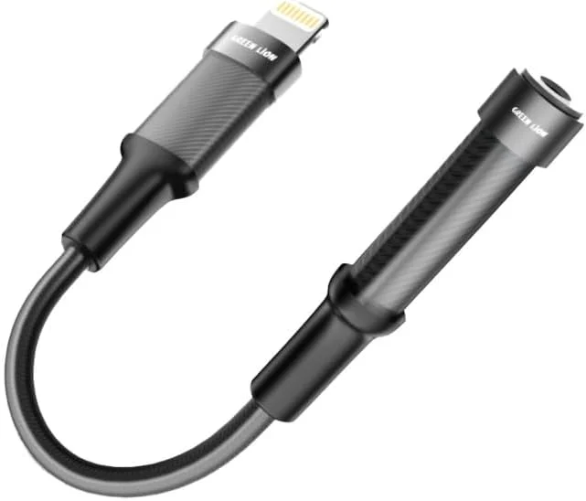 تبدیل لایتنینگ به AUX 3.5 میلیمتری گرین لاین، طول 12 سانتیمتر، جنس بادوام، سیگنال پایدار، کابل بافته شده، طول عمر 10000 خمش، جمع و جور و سبک - مشکی تبدیل لایتنینگ به AUX 3.5 میلیمتری گرین لاین، طول 12 سانتیمتر، جنس بادوام، سیگنال پایدار، کابل بافته شده، طول عمر 10000 خمش، جمع و جور و سبک - مشکی