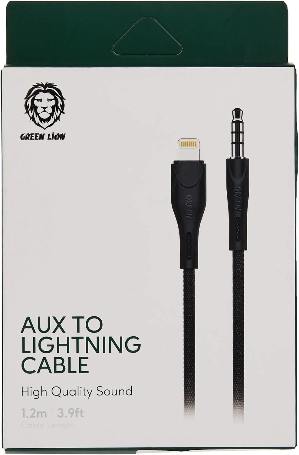 کابل AUX 3.5 به لایتنینگ گرین لاین 1.2 متری 2.4 آمپر - مشکی