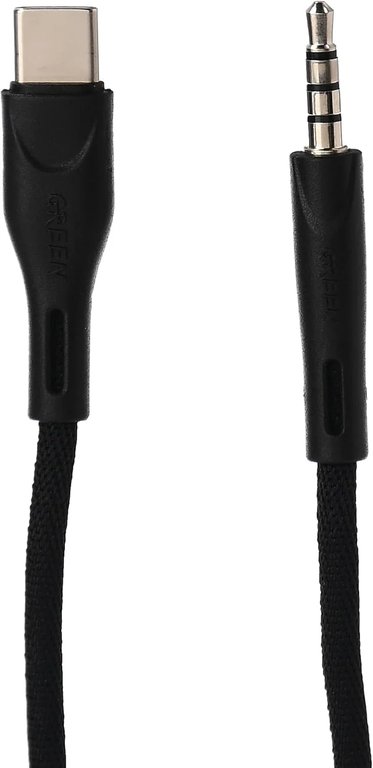 کابل صوتی گرین لاین، کابل USB C بافته شده به 3.5 میلیمتری 2.4 آمپر، آداپتور جک هدفون کابل صوتی استریو نر، مبدل کابل صوتی خودرو برای هواوی، شیائومی، وان پلاس، اوپو مشکی 1.2 متری کابل صوتی گرین لاین، کابل USB C بافته شده به 3.5 میلیمتری 2.4 آمپر، آداپتور جک هدفون کابل صوتی استریو نر، مبدل کابل صوتی خودرو برای هواوی، شیائومی، وان پلاس، اوپو مشکی 1.2 متری