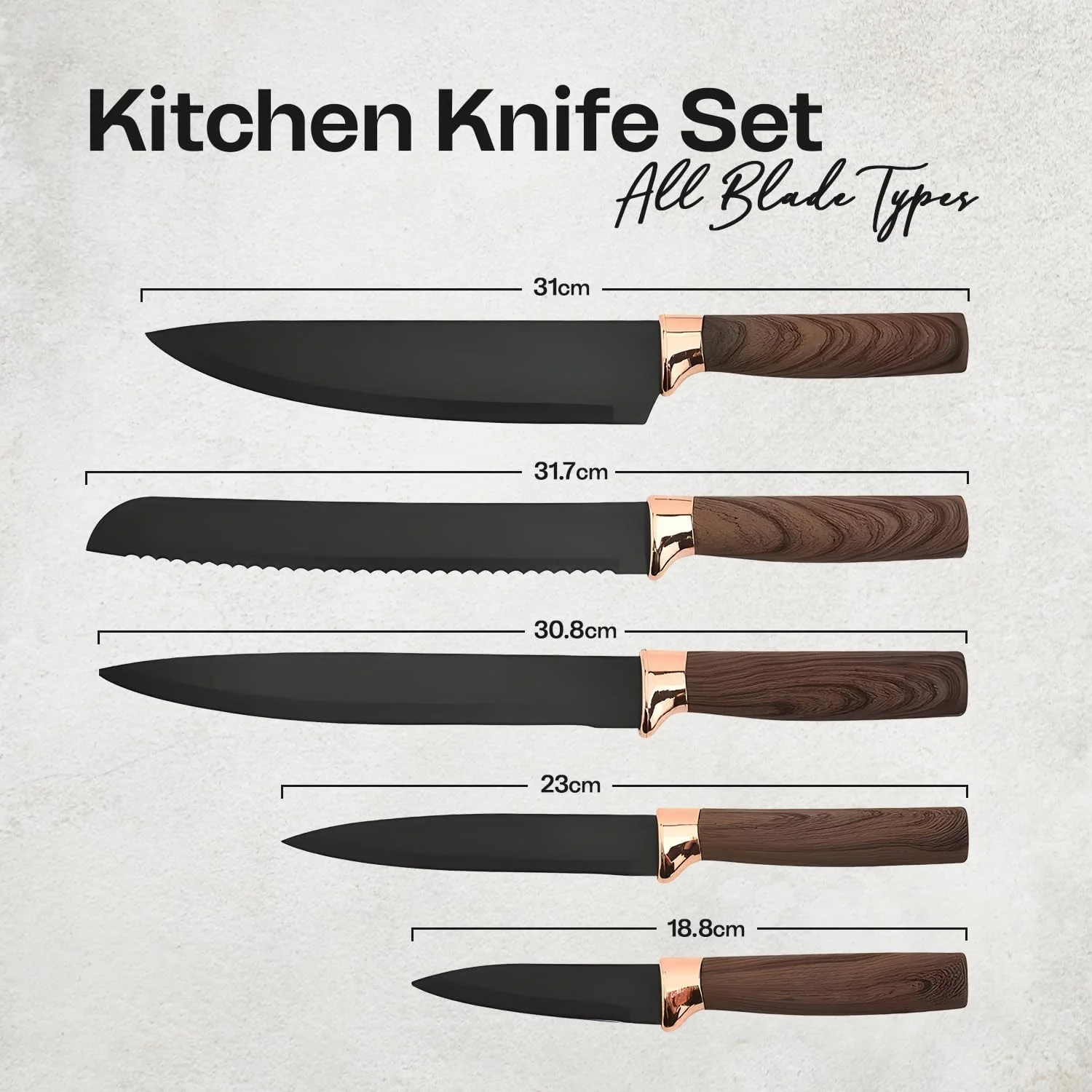 جا چاقویی آشپزخانه AIzayna با استند استیل، نگهدارنده 5 چاقو و قیچی، شیارهای انعطاف پذیر دو لایه، نگهداری ایمن و مطمئن، تمیز کردن آسان، پایه ضد لغزش برای سازماندهی آشپزخانه