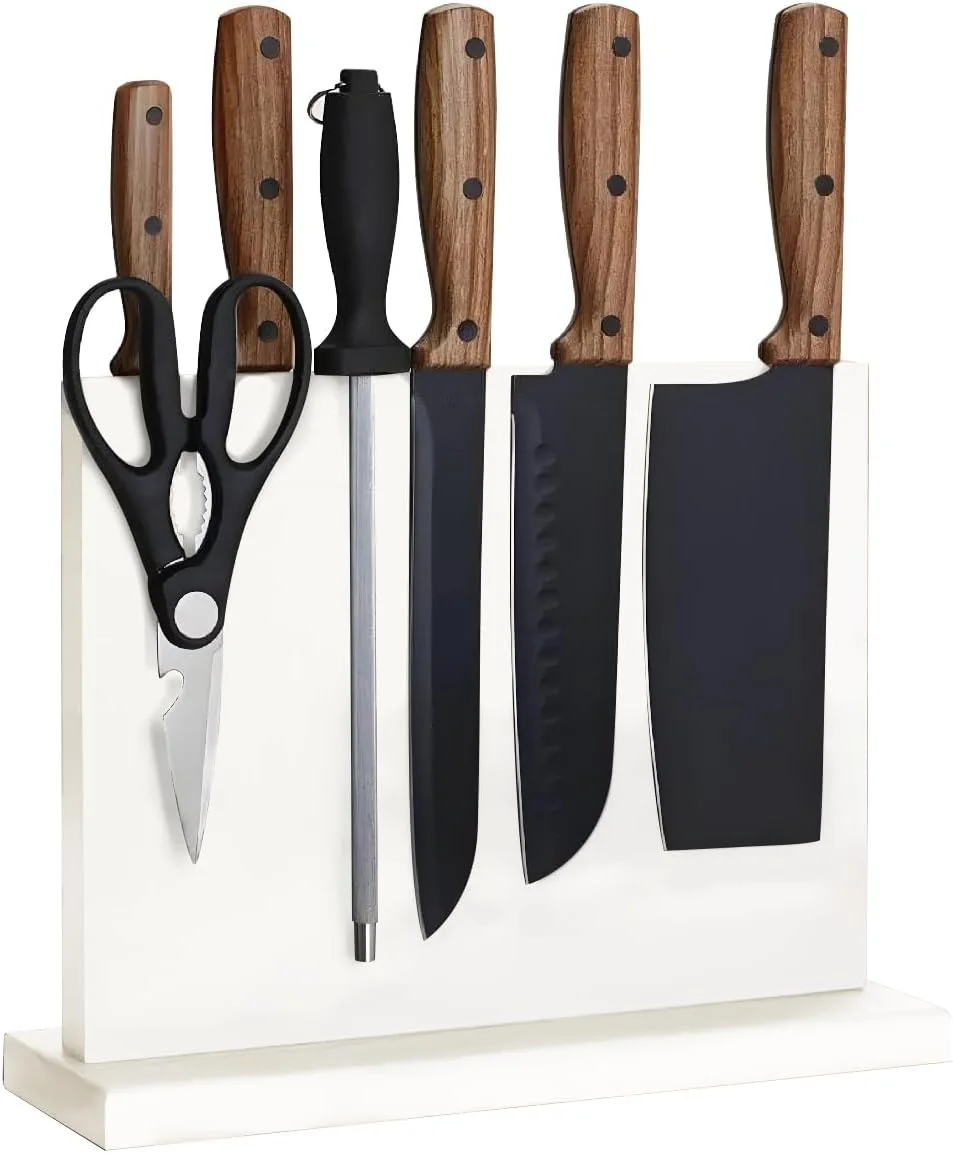 نگهدارنده مغناطیسی چاقو THMINS، استند مغناطیسی، با آهنرباهای قوی و تقویت شده، چند منظوره، نگهدارنده چاقو برای نگهداری، مناسب منزل و آشپزخانه، 30 سانتی متر