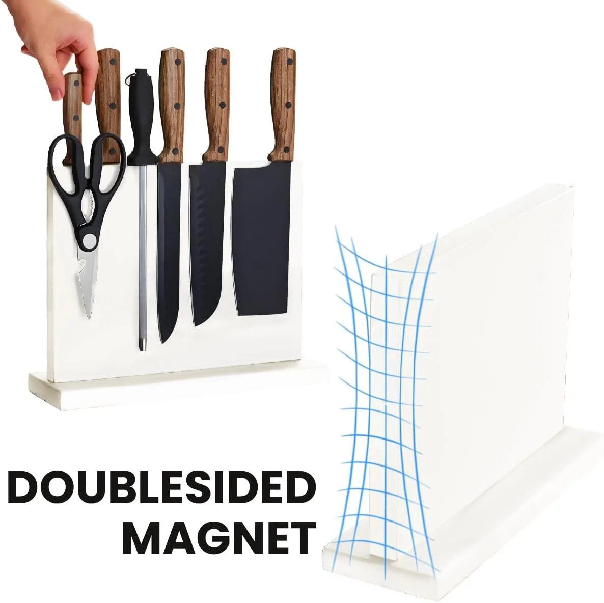 نگهدارنده مغناطیسی چاقو THMINS، استند مغناطیسی، با آهنرباهای قوی و تقویت شده، چند منظوره، نگهدارنده چاقو برای نگهداری، مناسب منزل و آشپزخانه، 30 سانتی متر