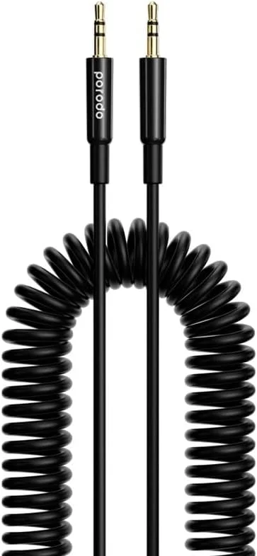 کابل فنری AUX 3.5 به 3.5 پوردو، طول 1.2 متر - مشکی کابل فنری AUX 3.5 به 3.5 پوردو، طول 1.2 متر - مشکی