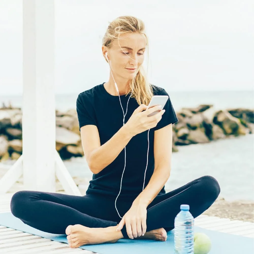 هدفون استریو آبی Porodo با رابط AUX 3.5 میلی متری، سرگوشی سیلیکونی نرم، کابل بدون گره 1.2 متری، جنس ABC، سازگار با آیپد/تلفن های هوشمند/هدفون/تبلت/بلندگو