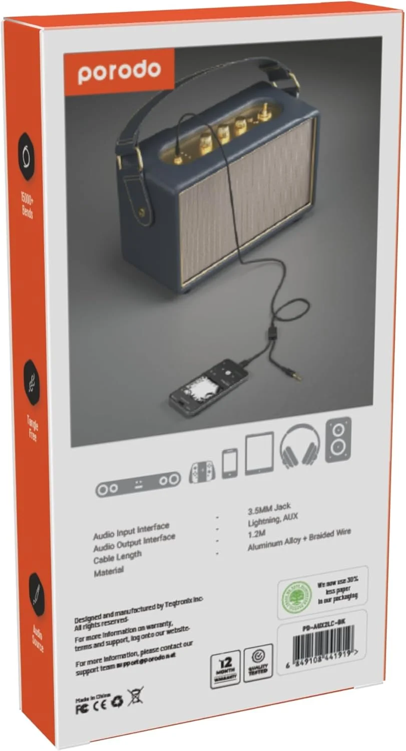 کابل تبدیل 2 در 1 AUX 3.5 به 3.5 + Type-C پرودو 1.2 متری - مشکی کابل تبدیل 2 در 1 AUX 3.5 به 3.5 + Type-C پرودو 1.2 متری - مشکی