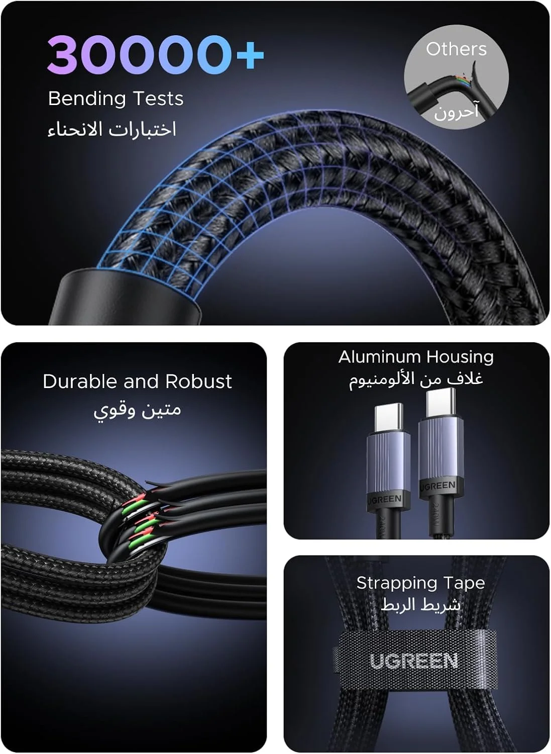 کابل USB C به USB C یوگرین 240 وات، بسته 2 عددی، کابل شارژ سریع PD 3.1، کابل شارژر تایپ C سازگار با مک بوک پرو/ایر، لپ تاپ HP، آیپد پرو/ایر، آیفون 17/16/15، گلکسی S25 اولترا، 2 متری، بسته 2 عددی، سری جدید کابل USB C به USB C یوگرین 240 وات، بسته 2 عددی، کابل شارژ سریع PD 3.1، کابل شارژر تایپ C سازگار با مک بوک پرو/ایر، لپ تاپ HP، آیپد پرو/ایر، آیفون 17/16/15، گلکسی S25 اولترا، 2 متری، بسته 2 عددی، سری جدید